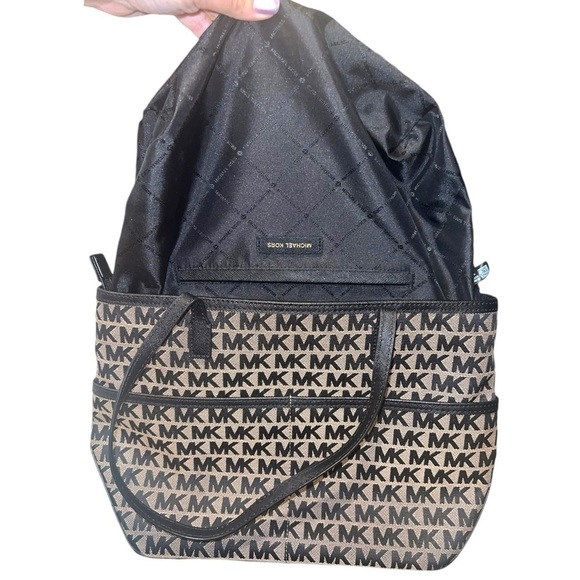 ▶️ Michael Kors ◀️ Signature Canvas Leather Kempton Tote Purse - Picture 9 of 13